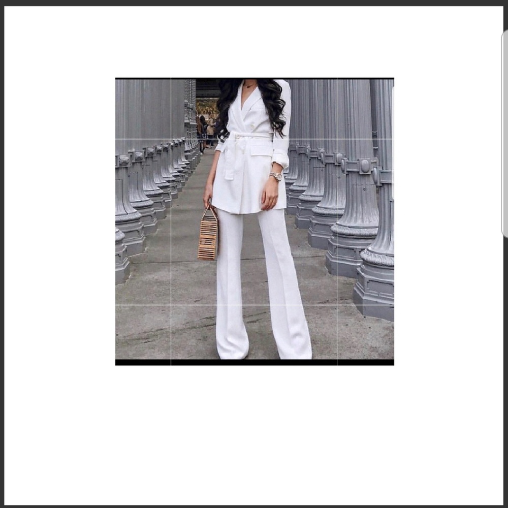 Zara belted white blazers with Pant